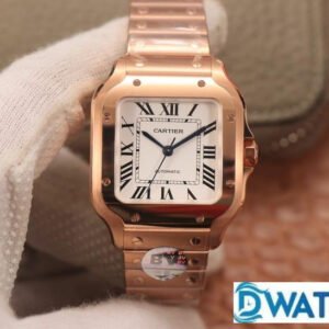 CARTIER SANTOS WGSA0008 BEST COPIES WATCHES ROSE GOLD CASE WHITE DIAL BV FACTORY 35MM 1 ĐỒNG HỒ NỮ CARTIER SANTOS WGSA0008 REPLICA CAO CẤP NHÀ MÁY BV MẠ VÀNG HỒNG 35MM