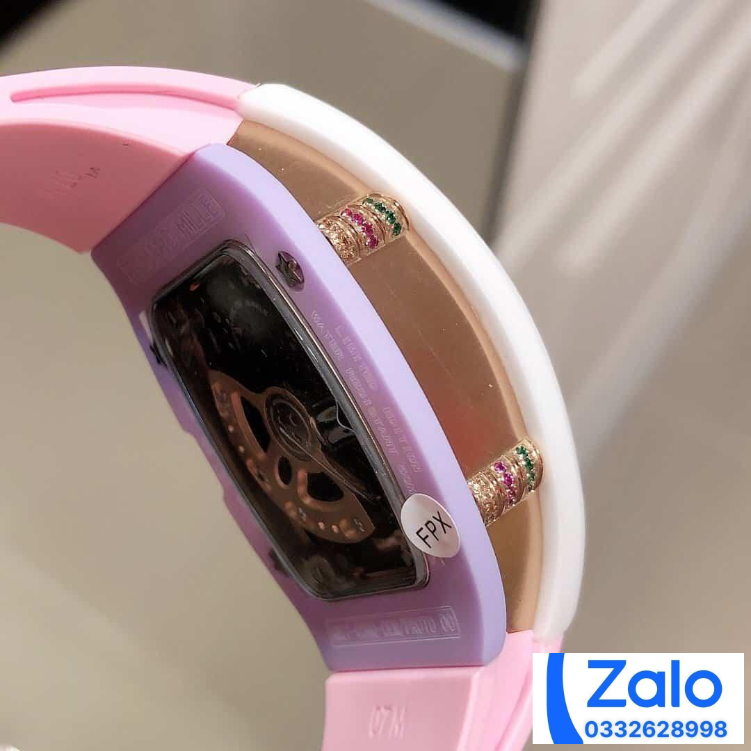 ĐỒNG HỒ NỮ RICHARD MILLE RM007-01 FAKE CAO CẤP VỎ TRẮNG DÂY HỒNG 36MM ĐỒNG HỒ NỮ RICHARD MILLE RM007-01 FAKE CAO CẤP VỎ TRẮNG DÂY HỒNG 36MM