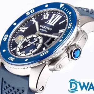 CARTIER CALIBER DE CARTIER WSCA0010 REPLICA WATCHES BLUE DIAL STAINLESS STEEL RUBBER STRAP F5 FACTORY 42MM 3 ĐỒNG HỒ NAM CARTIER CALIBER DE CARTIER W7100056 FAKE 1:1 NHÀ MÁY F5 MÀU XANH 42MM