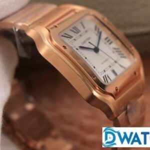 CARTIER SANTOS WGSA0007 COPIES WATCHES ROSE GOLD WHITE DIAL BV FACTORY 39.8MM 2 ĐỒNG HỒ NAM CARTIER SANTOS WGSA0007 REPLICA 1:1 NHÀ MÁY BV 3 KIM 40MM