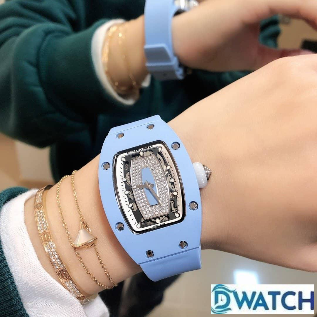 ĐỒNG HỒ NỮ RICHARD MILLE RM007-01 FAKE 1:1 DÂY CAO SU XANH TRẺ TRUNG 31MM ĐỒNG HỒ NỮ RICHARD MILLE RM007-01 FAKE 1:1 DÂY CAO SU XANH TRẺ TRUNG 31MM