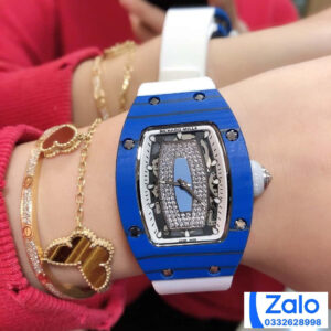 ĐỒNG HỒ NỮ RICHARD MILLE RM007-01 SUPER FAKE VỎ XANH DÂY TRẮNG 36MM 2 ĐỒNG HỒ NỮ RICHARD MILLE RM007-01 SUPER FAKE VỎ XANH DÂY TRẮNG 36MM