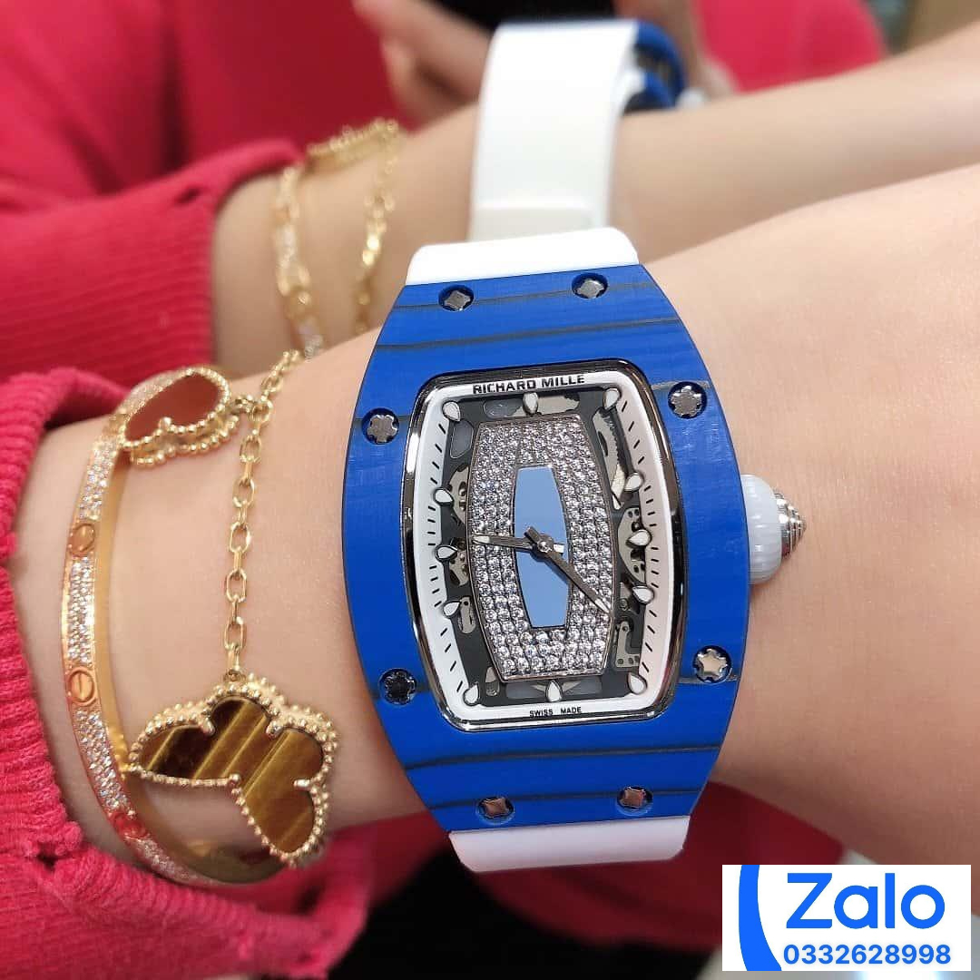 ĐỒNG HỒ NỮ RICHARD MILLE RM007-01 SUPER FAKE VỎ XANH DÂY TRẮNG 36MM ĐỒNG HỒ NỮ RICHARD MILLE RM007-01 SUPER FAKE VỎ XANH DÂY TRẮNG 36MM