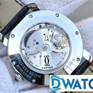CARTIER RONDE LOUIS CARTIER REPLICA WATCH STAINLESS STEEL BLACK LEATHER STRAP 40MM 4 ĐỒNG HỒ NAM CARTIER RONDE LOUIS CARTIER WR007017 FAKE 1:1 NHÀ MÁY TW 40MM