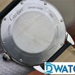CARTIER REPLICA WATCHES WHITE DIAL FABRIC STRAP GP FACTORY 40MM 4 ĐỒNG HỒ NAM CARTIER 3 KIM MẶT SỐ TRẮNG FAKE CAO CẤP NHÀ MÁY GP 40MM