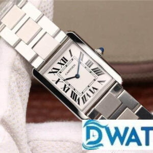 CARTIER TANK COPIES WATCHES WHITE DIAL STAINLESS STEEL 31MM 1 ĐỒNG HỒ NỮ CARTIER TANK 2 KIM XANH MẶT SỐ TRẮNG LỊCH SỰ FAKE CAO CẤP 31MM