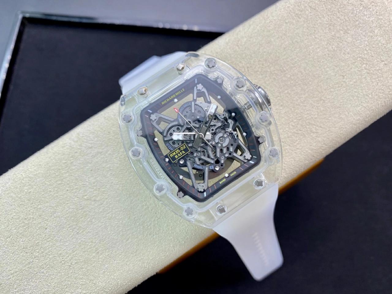 ĐỒNG HỒ NAM RICHARD MILLE RM35-02 FAKE 11 NHÀ MÁY Z VỎ TRONG SUỐT 44MM ĐỒNG HỒ NAM RICHARD MILLE RM35-02 FAKE 11 NHÀ MÁY Z VỎ TRONG SUỐT 44MM