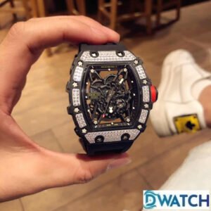 ĐỒNG HỒ NAM RICHARD MILLE RM35-02 REPLICA CAO CẤP ĐÍNH ĐÁ DÂY CAO SU ĐEN 44MM 2 ĐỒNG HỒ NAM RICHARD MILLE RM35-02 REPLICA CAO CẤP ĐÍNH ĐÁ DÂY CAO SU ĐEN 44MM