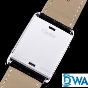 CARTIER TANK BASCULANTE LUXURY REPLICA WATCHES CUSTOM FACE BLACK LEATHER STRAP AW FACTORY 31MM 4 ĐỒNG HỒ NAM CARTIER TANK BASCULANTE FAKE CAO CẤP NHÀ MÁY AW MẶT SỐ THIẾT KẾ 31MM
