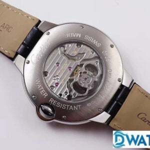 CARTIER BALLON BLUE W6920021 COPIES WATCHES STAINLESS STEEL BLACK LEATHER STRAP BBR TOURBILLON 46MM 4 ĐỒNG HỒ NAM CARTIER BALLON BLUE W6920021 REPLICA NHÀ MÁY BBR TOURBILLON 46MM