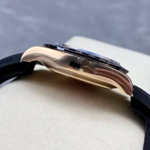 ROLEX DAYTONA REPLICA WATCH BROWN CHOCOLATE DIAL RUBBER STRAP BLACK NUMBER HOURS CLEAN FACTORY 40MM 4 ĐỒNG HỒ NAM ROLEX DAYTONA LEAN FACTORY REPLICA CỌC SỐ MÀU ĐEN 40MM