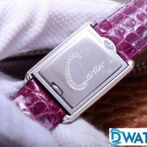 ĐỒNG HỒ NỮ CARTIER TANK BASCULANTE FAKE 1:1 NHÀ MÁY AW DÂY DA TÍM 31MM 5 ĐỒNG HỒ NỮ CARTIER TANK BASCULANTE FAKE 1:1 NHÀ MÁY AW DÂY DA TÍM 31MM