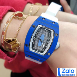 ĐỒNG HỒ NỮ RICHARD MILLE RM007-01 SUPER FAKE VỎ XANH DÂY TRẮNG 36MM 1 ĐỒNG HỒ NỮ RICHARD MILLE RM007-01 SUPER FAKE VỎ XANH DÂY TRẮNG 36MM