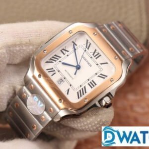 CARTIER SANTOS WSSA0009 LUXURY REPLICA WATCHES TWO TONE ROSE GOLD CASE BV FACTORY 40MM 1 ĐỒNG HỒ NAM CARTIER SANTOS WSSA0009 REPLICA CAO CẤP NHÀ MÁY BV VÀNG HỒNG 40MM