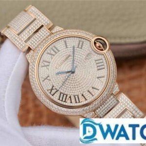 CARTIER BALLON BLEU DE CARTIER WE9009Z3 BEST COPIES WATCHES RHINESTONE GEM FULL ROSE GOLD CASE TW FACTORY 42MM 1 ĐỒNG HỒ NAM CARTIER BALLON BLEU DE CARTIER WE9009Z3 FAKE CAO CẤP NHÀ MÁY TW 42MM