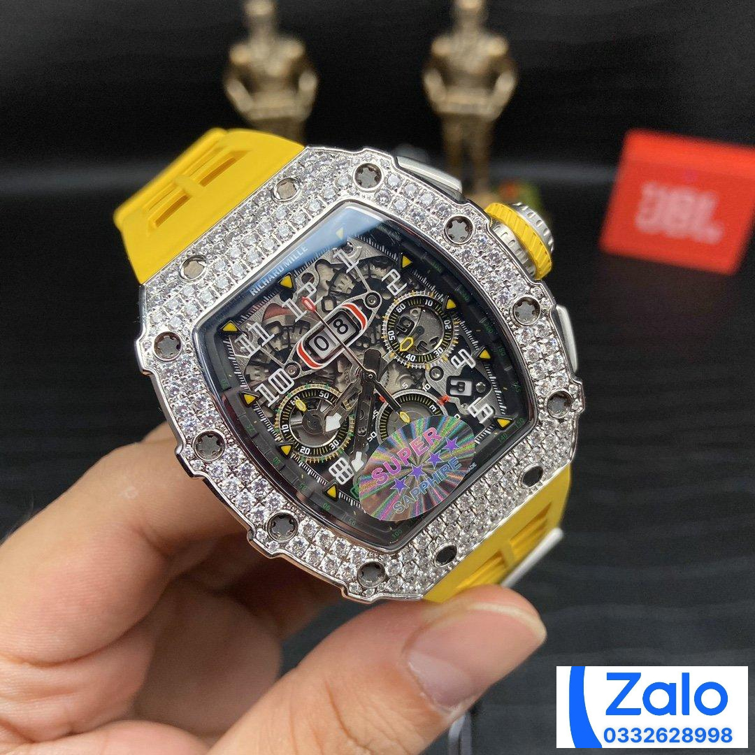 ĐỒNG HỒ NAM RICHARD MILLE RM11-03 REPLICA CAO CẤP NHÀ MÁY Z ĐÍNH ĐÁ 44MM ĐỒNG HỒ NAM RICHARD MILLE RM11-03 REPLICA CAO CẤP NHÀ MÁY Z ĐÍNH ĐÁ 44MM