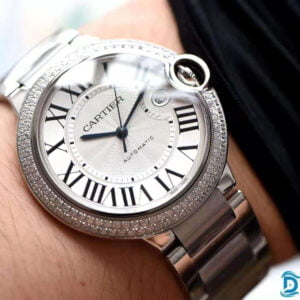CARTIER BALLON BLEU REPLICA WATCHES RHINESTONE GEM CASE 42MM 6 ĐỒNG HỒ NAM CARTIER BALLON BLEU FAKE CAO CẤP NHÀ MÁY V6 ĐÍNH ĐÁ VIỀN 42MM