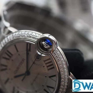 CARTIER BALLON BLEU REPLICA WATCHES RHINESTONE GEM CASE 42MM 3 ĐỒNG HỒ NAM CARTIER BALLON BLEU FAKE CAO CẤP NHÀ MÁY V6 ĐÍNH ĐÁ VIỀN 42MM