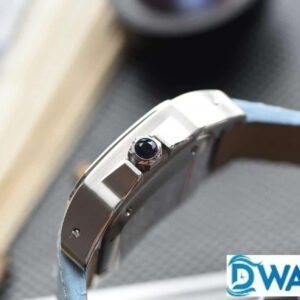CARTIER SANTOS W20126X8 REPLICA WATCHES BLUE LEATHER SRTAP V6 FACTORY 35MM 2 ĐỒNG HỒ NỮ CARTIER SANTOS W20126X8 FAKE 1:1 NHÀ MÁY V6 DÂY DA XANH 35MM