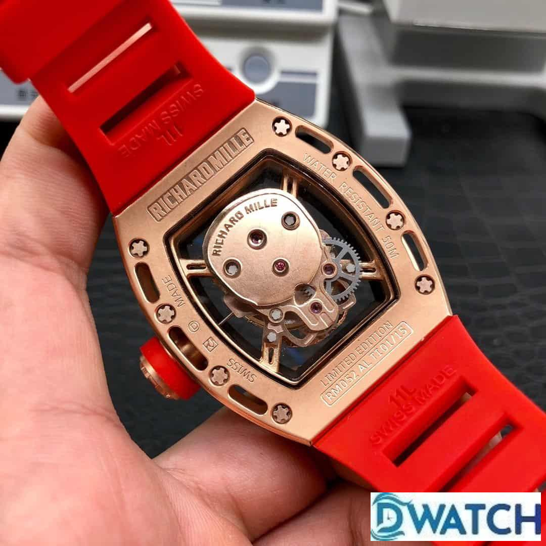 ĐỒNG HỒ NAM RICHARD MILLE RM052-01 FAKE 11 ĐÍNH ĐÁ DÂY ĐEO ĐỎ 43MM ĐỒNG HỒ NAM RICHARD MILLE RM052-01 FAKE 11 ĐÍNH ĐÁ DÂY ĐEO ĐỎ 43MM
