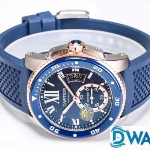 CARTIER CALIBER DE CARTIER W2CA0009 COPIES WATCHES BLUE DIAL RUBBER STRAP F5 FACTORY 42MM 3 ĐỒNG HỒ NAM CARTIER CALIBER DE CARTIER W2CA0009 FAKE CAO CẤP NHÀ MÁY F5 3 KIM 42MM
