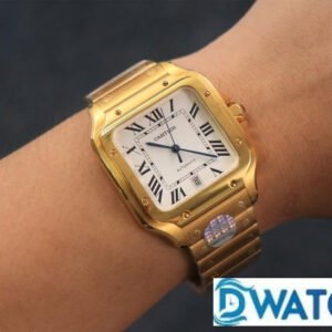 CARTIER SANTOS WSSA0009 REPLICA WATCHES GOLD PLATE WHITE DIAL BV FACTORY 40MM 6 ĐỒNG HỒ NAM CARTIER SANTOS WSSA0009 REPLICA CAO CẤP NHÀ MÁY BV FULL VÀNG 40MM