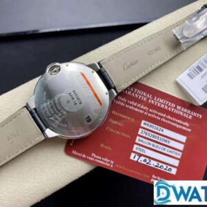 CARTIER BALLON BLEU WSBB0016 IMITATION WATCHES RHINESTONE CASE BLACK LEATHER STRAP V6 FACTORY 42MM 4 ĐỒNG HỒ NAM CARTIER BALLON BLEU WSBB0016 FAKE NHÀ MÁY V6 FACTORY 42MM