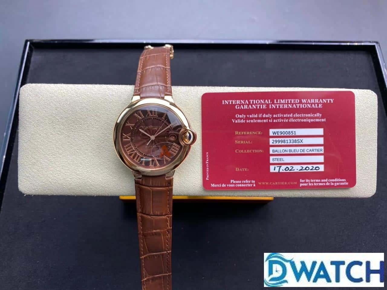 65d453091e110a9 ĐỒNG HỒ NAM CARTIER BALLON BLEU WSBB0003 FAKE NHÀ MÁY V6 DÂY DA 42MM