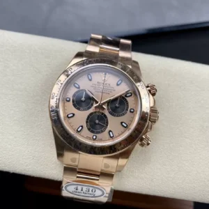 ROLEX DAYTONA 116505 COPIES WATCHES ROSE GOLD DIAL ROSE GOLD PLATE INDEX HOURS CLEAN FACTORY 40MM 1 ĐỒNG HỒ NAM ROLEX DAYTONA 116505 REPLICA CLEAN FACTORY VÀNG HỒNG 40MM