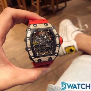 ĐỒNG HỒ NAM RICHARD MILLE RM35-02 REPLICA 1:1 ĐÍNH ĐÁ DÂY CAO SU ĐỎ 44MM 1 ĐỒNG HỒ NAM RICHARD MILLE RM35-02 REPLICA 1:1 ĐÍNH ĐÁ DÂY CAO SU ĐỎ 44MM