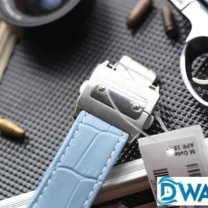 CARTIER SANTOS W20126X8 REPLICA WATCHES BLUE LEATHER SRTAP V6 FACTORY 35MM 5 ĐỒNG HỒ NỮ CARTIER SANTOS W20126X8 FAKE 1:1 NHÀ MÁY V6 DÂY DA XANH 35MM