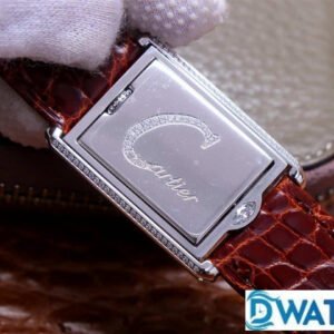 CARTIER TANK BASCULANTE REPLICA WATCHES RED BROWN LEATHER STRAP AW FACTORY 31MM 6 ĐỒNG HỒ NỮ CARTIER TANK BASCULANTE SUPER FAKE NHÀ MÁY AW DÂY DA ĐỎ 31MM