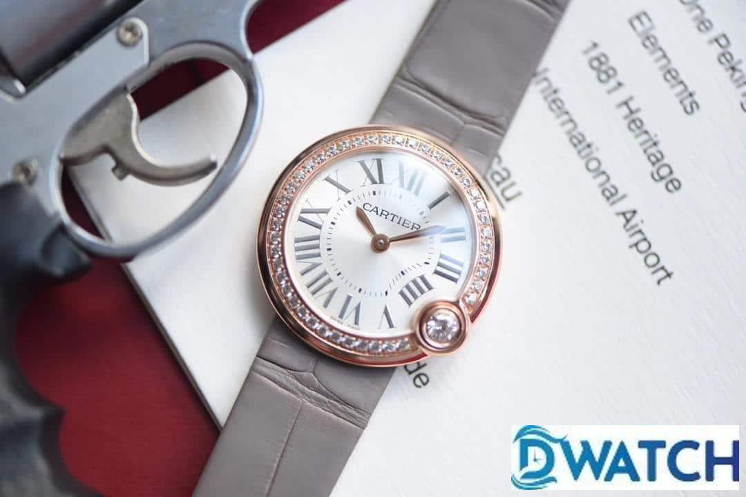 ĐỒNG HỒ NỮ CARTIER BALLON BLANC DE CARTIER WGBL0005 FAKE 1:1 VÀNG HỒNG 33MM ĐỒNG HỒ NỮ CARTIER BALLON BLANC DE CARTIER WGBL0005 FAKE 1:1 VÀNG HỒNG 33MM