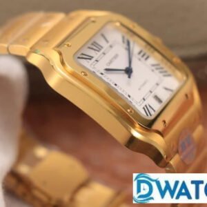 CARTIER SANTOS WSSA0009 REPLICA WATCHES GOLD PLATE WHITE DIAL BV FACTORY 40MM 3 ĐỒNG HỒ NAM CARTIER SANTOS WSSA0009 REPLICA CAO CẤP NHÀ MÁY BV FULL VÀNG 40MM