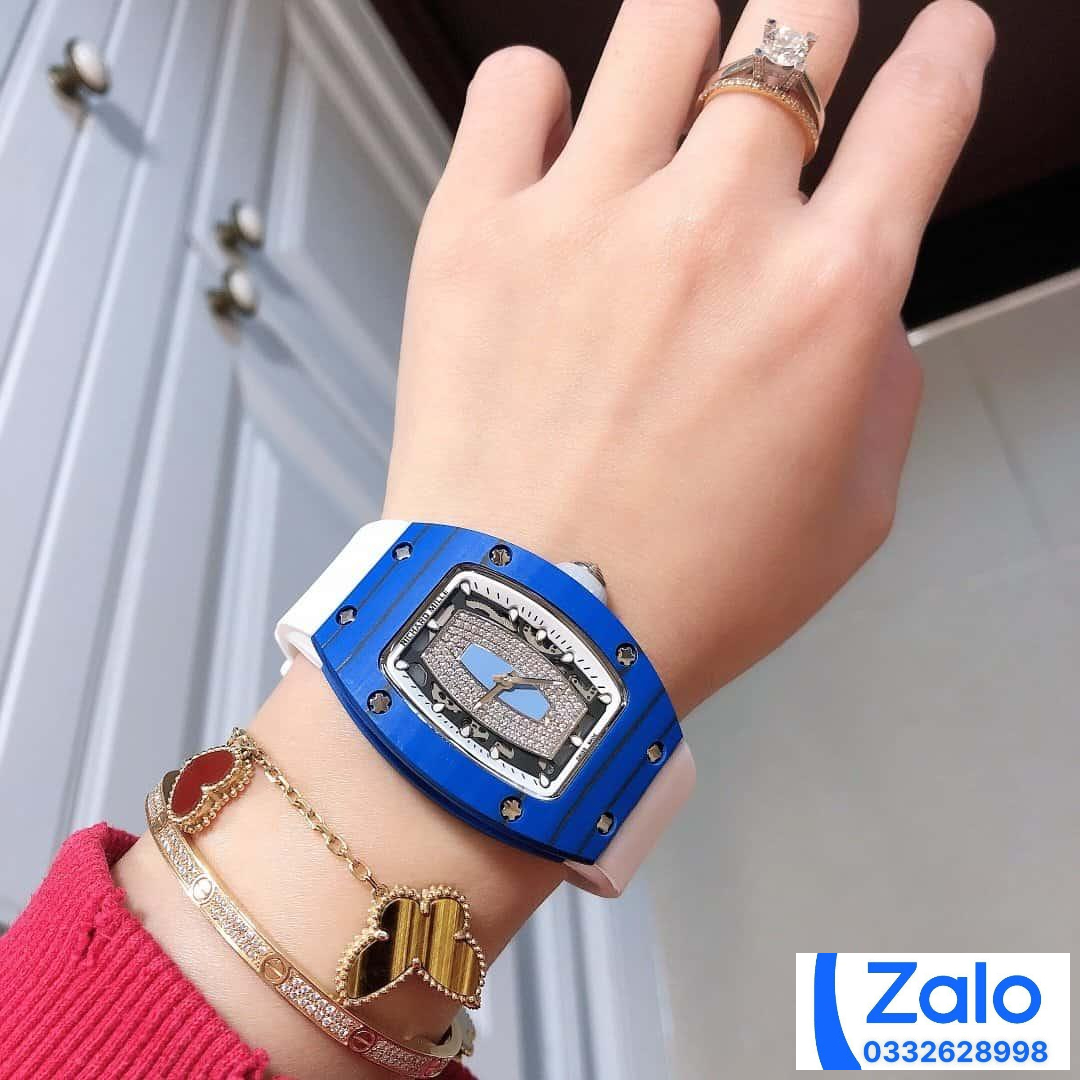 ĐỒNG HỒ NỮ RICHARD MILLE RM007-01 SUPER FAKE VỎ XANH DÂY TRẮNG 36MM ĐỒNG HỒ NỮ RICHARD MILLE RM007-01 SUPER FAKE VỎ XANH DÂY TRẮNG 36MM