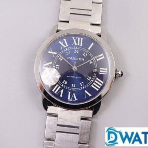 CARTIER RONDE SOLO REPLICA WATCHES BLUE DIAL STAINLESS STEEL AF FACTORY 42MM 1 ĐỒNG HỒ NAM CARTIER RONDE SOLO WSRN0023 FAKE NHÀ MÁY AF MẶT SỐ TRÒN 42MM