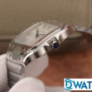 CARTIER SANTOS WSSA0010 IMITATION WATCHES WHITE DIAL STAINLESS STEEL BV FACTORY 35MM 3 ĐỒNG HỒ NAM CARTIER SANTOS WSSA0010 REPLICA CAO CẤP NHÀ MÁY BV CỌC SỐ LA MÃ 35MM