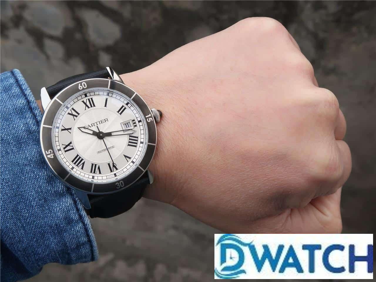 ĐỒNG HỒ NAM CARTIER 3 KIM MẶT SỐ TRẮNG FAKE CAO CẤP NHÀ MÁY GP 40MM ĐỒNG HỒ NAM CARTIER 3 KIM MẶT SỐ TRẮNG FAKE CAO CẤP NHÀ MÁY GP 40MM