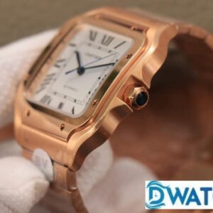 CARTIER SANTOS WGSA0007 COPIES WATCHES ROSE GOLD WHITE DIAL BV FACTORY 39.8MM 3 ĐỒNG HỒ NAM CARTIER SANTOS WGSA0007 REPLICA 1:1 NHÀ MÁY BV 3 KIM 40MM