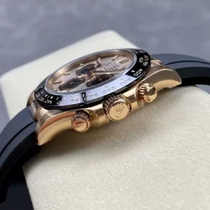 ROLEX DAYTONA IMITATION WATCHES ROSE GOLD PLATE INDEX HOURS OYSTER FLEX STRAP CLEAN FACTORY 40MM 2 ĐỒNG HỒ NAM ROLEX DAYTONA CLEAN REPLICA CAO CẤP DÂY CAO SU NĂNG ĐỘNG 40MM