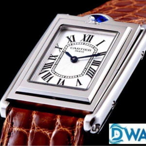 CARTIER TANK BASCULANTE BEST COPIES WATCHES BROWN LEATHER STRAP AW FACTORY 31MM 4 ĐỒNG HỒ NAM CARTIER TANK BASCULANTE FAKE CAO CẤP NHÀ MÁY AW DÂY DA 31MM
