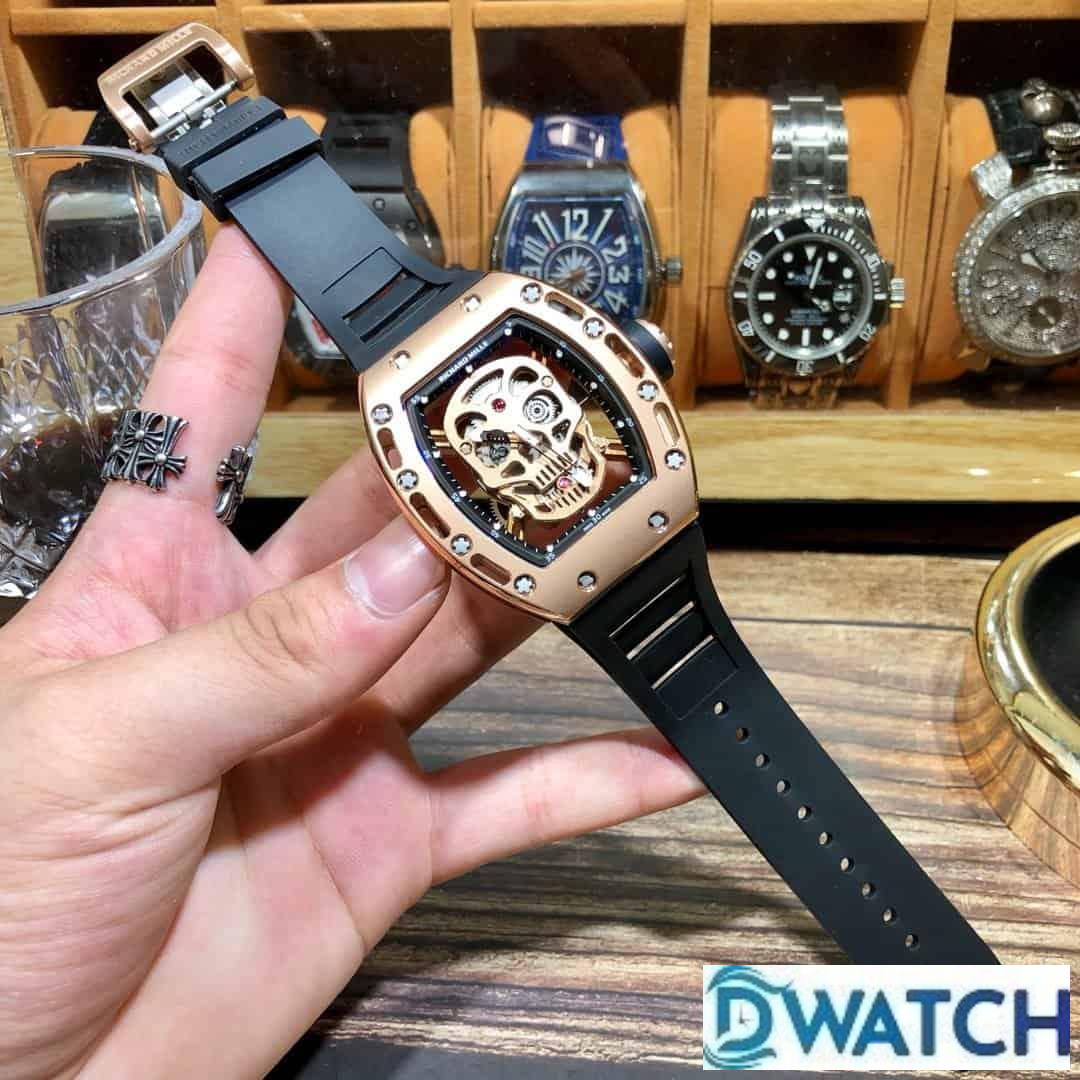 ĐỒNG HỒ NAM RICHARD MILLE RM052-01 FAKE 11 DÂY ĐEO CAO SU VỎ VÀNG 43MM ĐỒNG HỒ NAM RICHARD MILLE RM052-01 FAKE 11 DÂY ĐEO CAO SU VỎ VÀNG 43MM