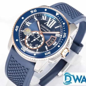 CARTIER CALIBER DE CARTIER W2CA0009 COPIES WATCHES BLUE DIAL RUBBER STRAP F5 FACTORY 42MM 4 ĐỒNG HỒ NAM CARTIER CALIBER DE CARTIER W2CA0009 FAKE CAO CẤP NHÀ MÁY F5 3 KIM 42MM