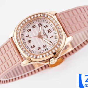 ĐỒNG HỒ NỮ PATEK PHILIPPE AQUANAUT 5072G REPLICA 1:1 MÀU HỒNG ĐÍNH ĐÁ PPF 35.6MM 3 ĐỒNG HỒ NỮ PATEK PHILIPPE AQUANAUT 5072G REPLICA 11 MÀU HỒNG ĐÍNH ĐÁ PPF 36 (5)