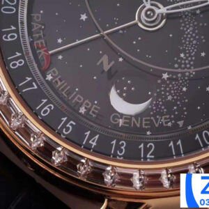PATEK PHILIPPE GRAND COMPLICATION 6102P COPIES WATCHES ROSE GOLD RHINESTONE BAGUETTE CASE AI FACTORY 44MM 2 ĐỒNG HỒ PATEK PHILIPPE GRAND COMPLICATION 6102P REPLICA 11 CAO CẤP ĐÍNH ĐÁ AI 44MM (3)