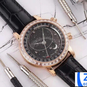 PATEK PHILIPPE GRAND COMPLICATION 6102P COPIES WATCHES ROSE GOLD RHINESTONE BAGUETTE CASE AI FACTORY 44MM 4 ĐỒNG HỒ PATEK PHILIPPE GRAND COMPLICATION 6102P REPLICA 11 CAO CẤP ĐÍNH ĐÁ AI 44MM (9)