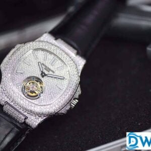 ĐỒNG HỒ PATEK PHILIPPE NAUTILUS TOURBINLON FULL KIM CƯƠNG REPLICA 1:1 42MM 4 ĐỒNG HỒ PATEK PHILIPPE NAUTILUS TOURBINLON FULL KIM CƯƠNG REPLICA 11 42MM (2)