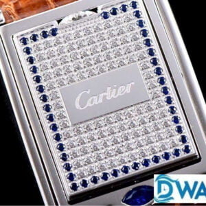 CARTIER TANK BASCULANTE BEST COPIES WATCHES BROWN LEATHER STRAP AW FACTORY 31MM 2 ĐỒNG HỒ NAM CARTIER TANK BASCULANTE FAKE CAO CẤP NHÀ MÁY AW DÂY DA 31MM