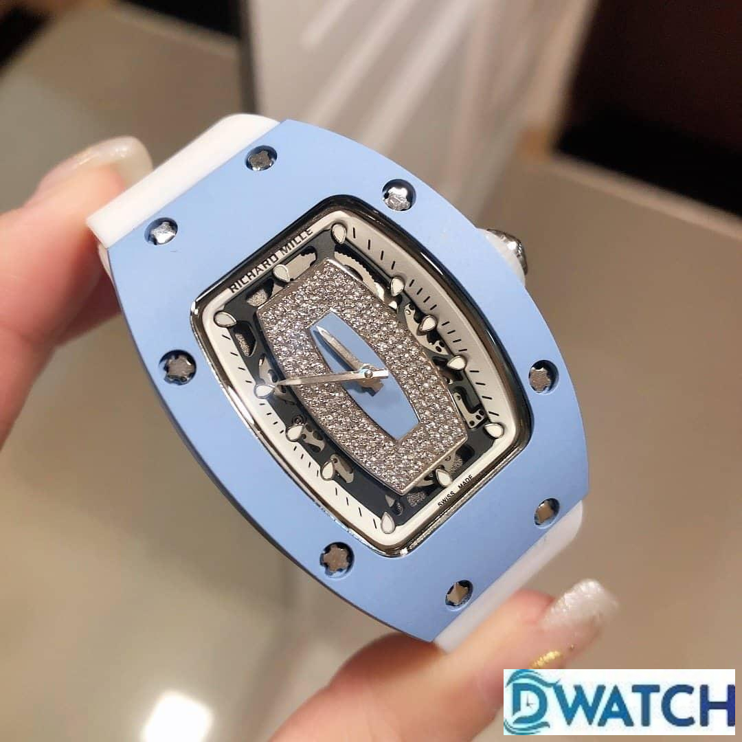 ĐỒNG HỒ NỮ RICHARD MILLE RM007-01 FAKE CAO CẤP MẶT XANH ĐÍNH ĐÁ 31MM ĐỒNG HỒ NỮ RICHARD MILLE RM007-01 FAKE CAO CẤP MẶT XANH ĐÍNH ĐÁ 31MM