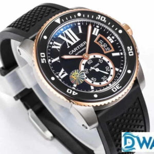 CARTIER CALIBER DE CARTIER W7100055 IMITATION WATCHES BLACK DIAL RUBBER STRAP F5 FACTORY 42MM 2 b241befcb1a71a7